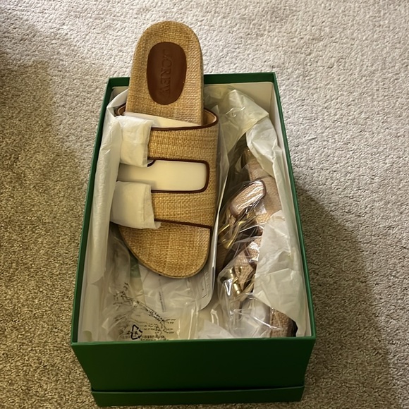 NIB J. Crew Raffia Sandals - Picture 5 of 7